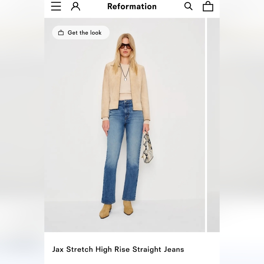 Reformation Women's High Rise Jax Blue Jeans
